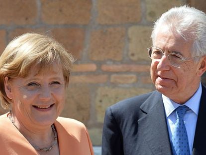 Angela Merkel y Mario Monti, el pasado 4 de julio en Roma.