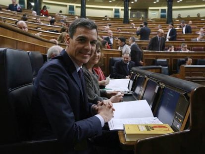 Pedro Sánchez, en la sesión de control al Gobierno de este miércoles.