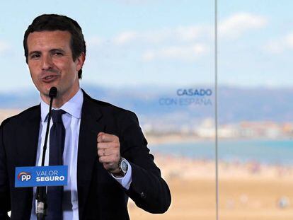 Pablo Casado cierra la campaña electoral de su partido en la Comunitat Valenciana.
