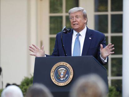 El presidente de EE UU, Donald Trump, este miércoles en la Casa Blanca. 
 
 
 