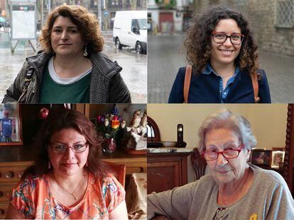 De izquierda a derecha y de arriba a abajo, Rocío Varela, Silvia Chellini, Livia Arteaga y Montse Fabregat