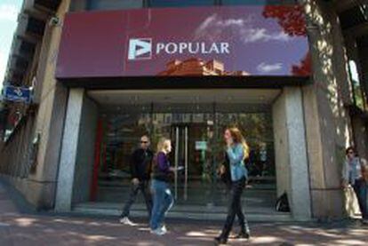 Oficina de Banco Popular, en Madrid.