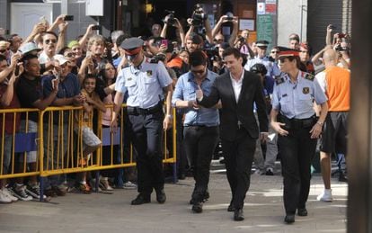 Messi, en su llegada al Juzgado de Gavà en 2013.