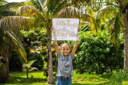 María Marshall, de 11 años, activista de Barbados.