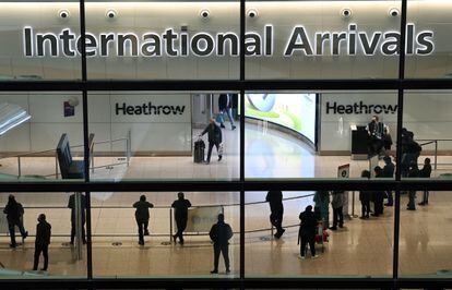 Zona de llegadas internacionales del aeropuerto de Heathrow, en Londres, el pasado sábado