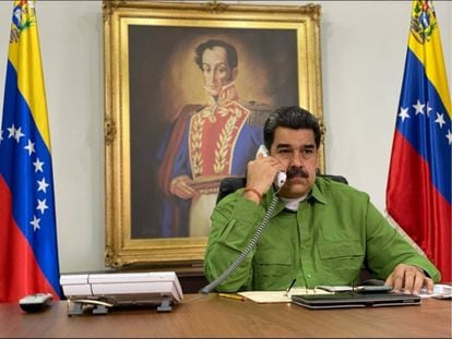 Nicolás Maduro, en el Palacio de Miraflores, en Caracas.