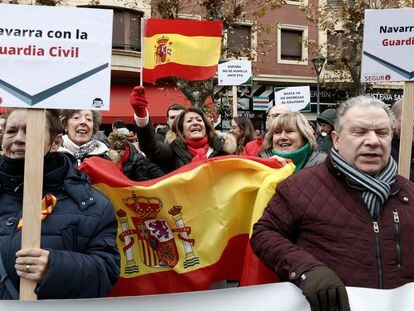 Concentración este domingo en Pamplona en apoyo a la Guardia Civil.