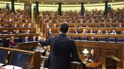 Pedro Sánchez, el miércoles en el Congreso de los Diputados.