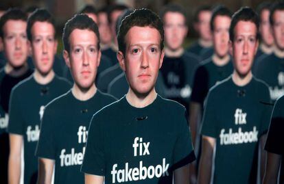 Numerosas imágenes del fundador de Facebook, Mark Zuckerberg.