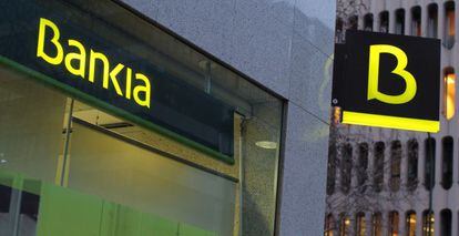 Escaparate de una oficina de Bankia.