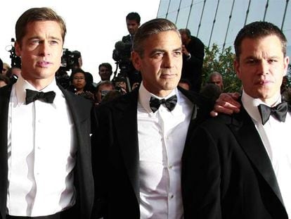 Brad Pitt, George Clooney y Matt Damon, en el último festival de Cannes.