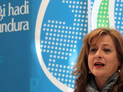 La directora del Instituto Etxepare, Aizpea Goenaga, el viernes en San Sebasti&aacute;n.