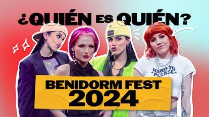 Collage del dúo Marlena, Sofía Coll y Angy Fernández, participantes del Benidorm Fest 2024.