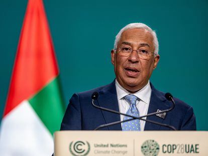 António Costa, durante su intervención en la cumbre del clima de Dubái el sábado 2 de diciembre.