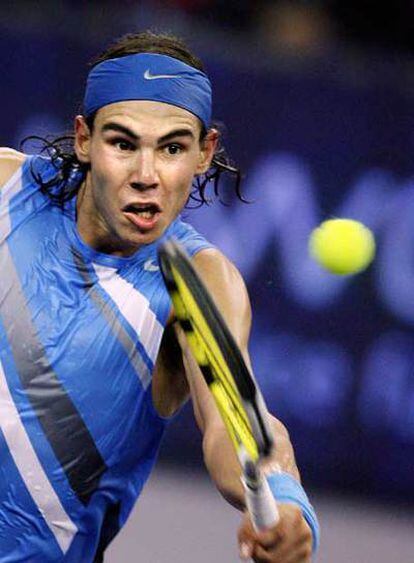 Rafa Nadal, durante su partido de la liguilla contra David Ferrer.