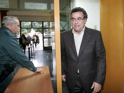 Enrique Ortiz, en los juzgados de Alicante, en una de sus declaraciones ante la justicia.
