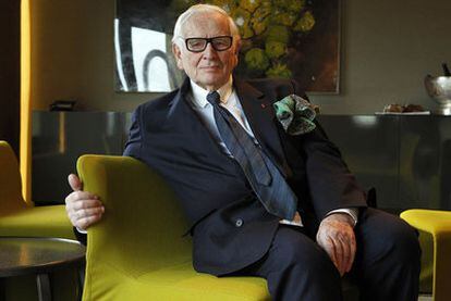 Pierre Cardin, ayer en Barcelona.