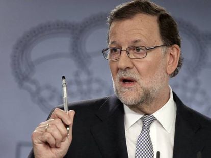 Mariano Rajoy en Moncloa, tras su reunión con el Rey.
