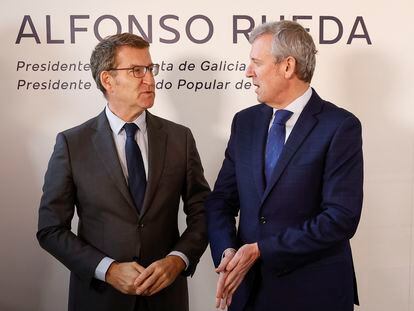 Feijóo y Rueda, esta mañana en el acto organizado por el diario 'La Razón' en Madrid