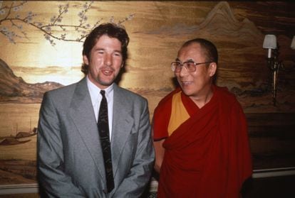 Richard Gere con el Dalai Lama en 1987 en Nueva York.