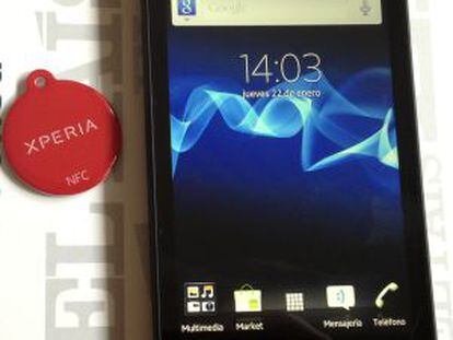 Sony Xperia S con las etiquetas NFC