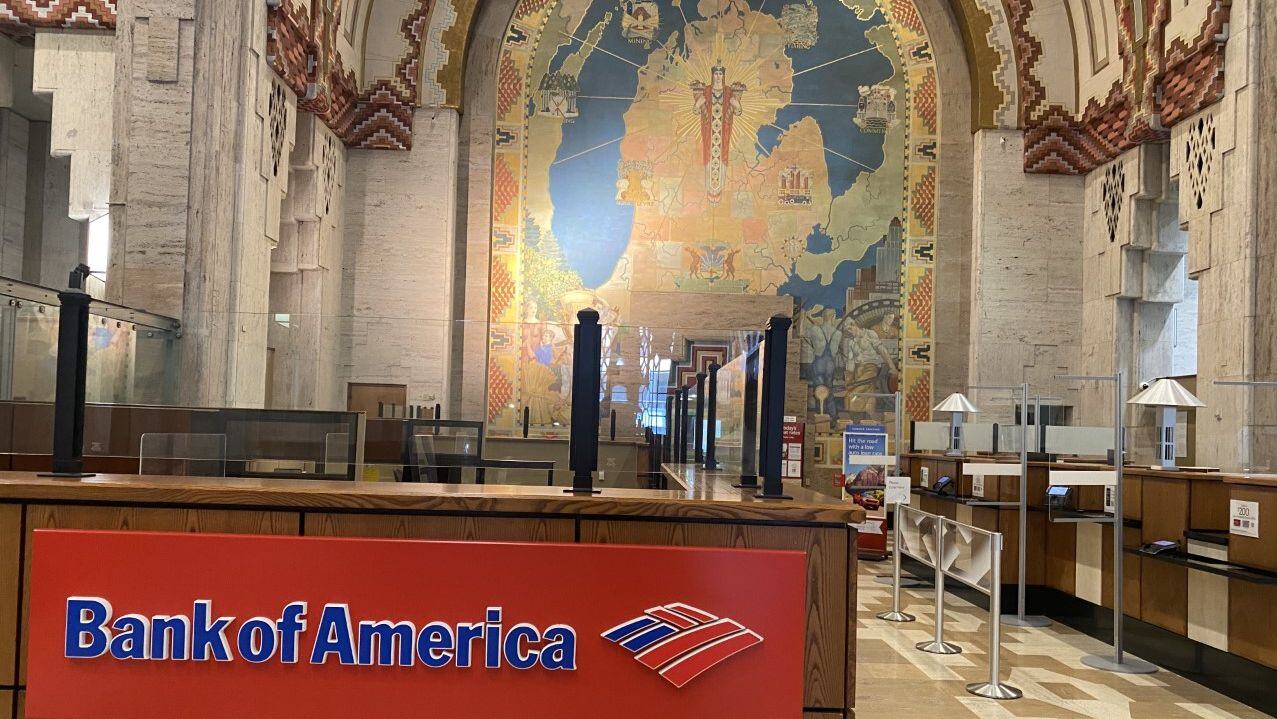 Oficina de Bank of America en Detroit.