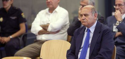 El expresidente de la CEOE Gerardo D&iacute;az Ferr&aacute;n, durante el juicio.