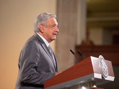 López Obrador, en una de sus conferencias de prensa matutinas este año.