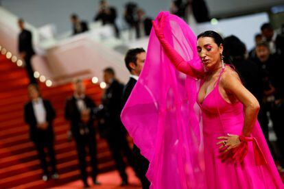 Rossy de Palma, presidenta de la sección Cámara de Oro del Festival de Cannes, a su llegada a la alfombra roja. 
