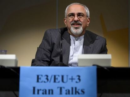 El ministro de Exteriores iran&iacute;, Mohamad Zarif, el mi&eacute;rcoles en Ginebra.