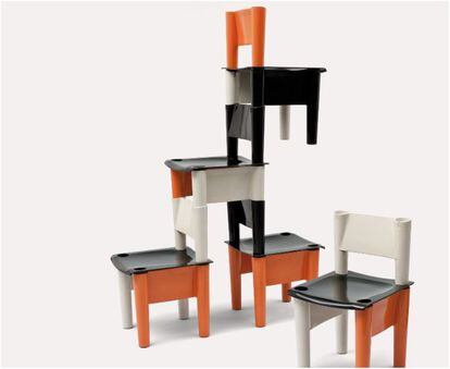 'Chica modular' (1971). De Pas, D'Urbino, DeCurso, Lomazzi. Módulos de plásticos que se pueden ensamblar libremente para formar distintos muebles infantiles.