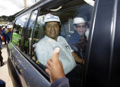 Morales, en Carapari, durante la inauguraci&oacute;n de una planta petrolera