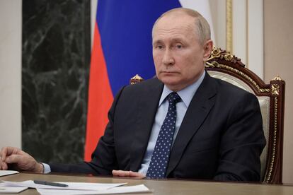 El presidente ruso, Vladímir Putin, durante una reunión con su Gobierno en Moscú.