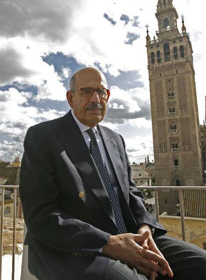 Mohamed al Baradei, ayer en Sevilla.