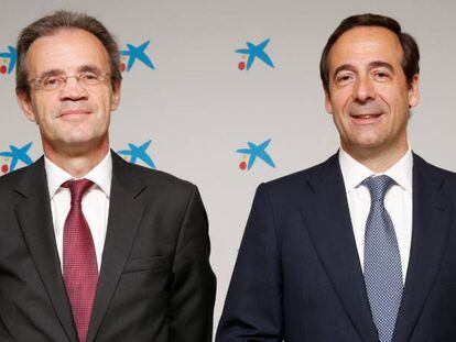 Jordi Gual y Gonzalo Gortazar, presidente y consejero delegado de CaixaBank.