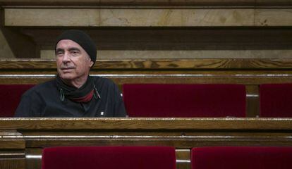 Lluis Llach, en el Parlamento de Cataluña.