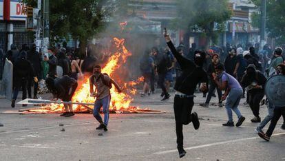Protestas en Valparaíso, Chile.