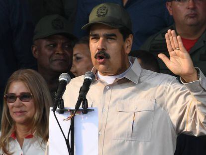 Nicolás Maduro, durante un evento con la milicia venezolana.