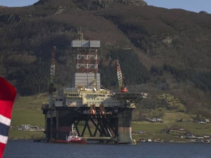 Una palataforma petrolífera en Noruega.