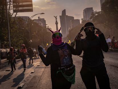 Marcha por el Día de la Eliminación de la Violencia contra la Mujer en Ciudad de México, el 25 de noviembre de 2021.