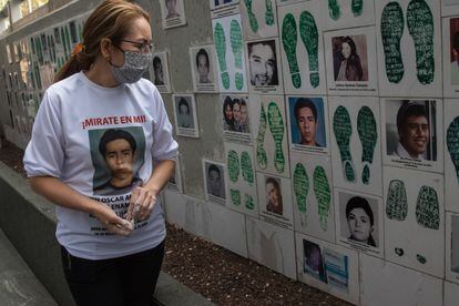 Enamorado participó en un muro de la memoria, en el cual se colocaron los rostros de cientos de desaparecidos en México en 2021.