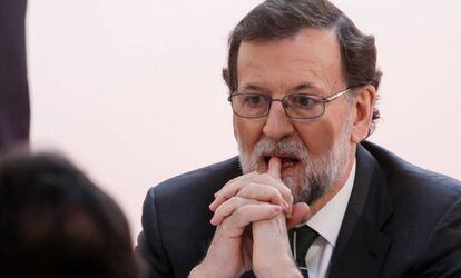 Rajoy en una reunión en Madrid.