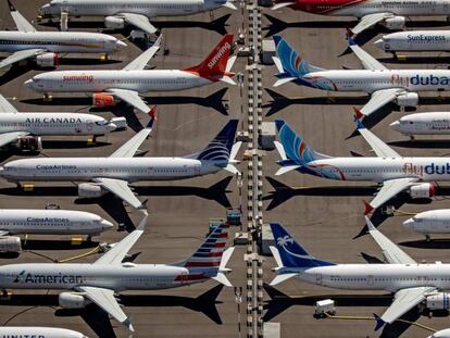 Varios Boeing 737 Max 8 en Seattle, Washington.