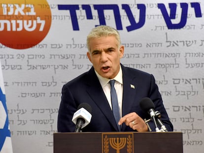 El líder de la oposición israelí, Yair Lapid, el lunes en Jerusalén.