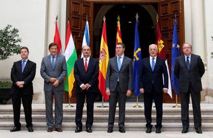Los presidentes de Castilla-La Mancha, Asturias, Aragón, Galicia, La Rioja y Castilla y León.