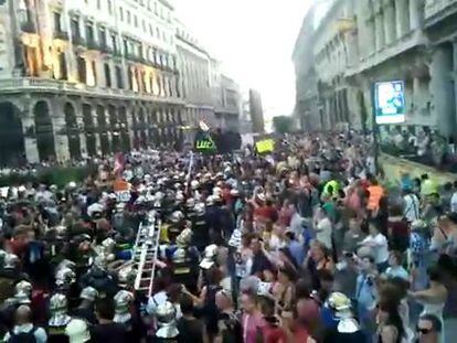 Imágenes de las protestas en Madrid contra los recortes el 19 de julio de 2012