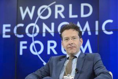 El presidente del Eurogrupo y ministro holandés de Finanzas, Jeroen Dijsselbloem, durante su intervención en el Foro Económico Mundial en Davos (Suiza).