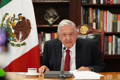 El presidente de México, Andrés Manuel López Obrador, durante su intervención en el Foro de las Principales Economías del Mundo.