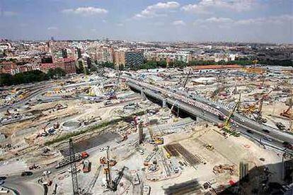 Vista panorámica de las obras de soterramiento de la M-30, objeto de múltiples quejas de los madrileños.