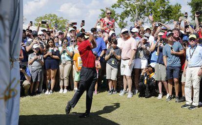Tiger, rodeado de aficionados en Bay Hill.